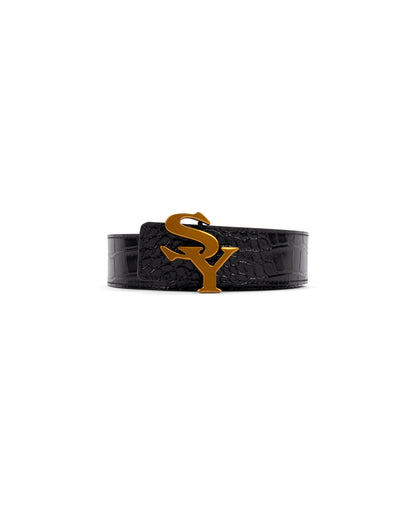 SY Crocodile Leather Belt