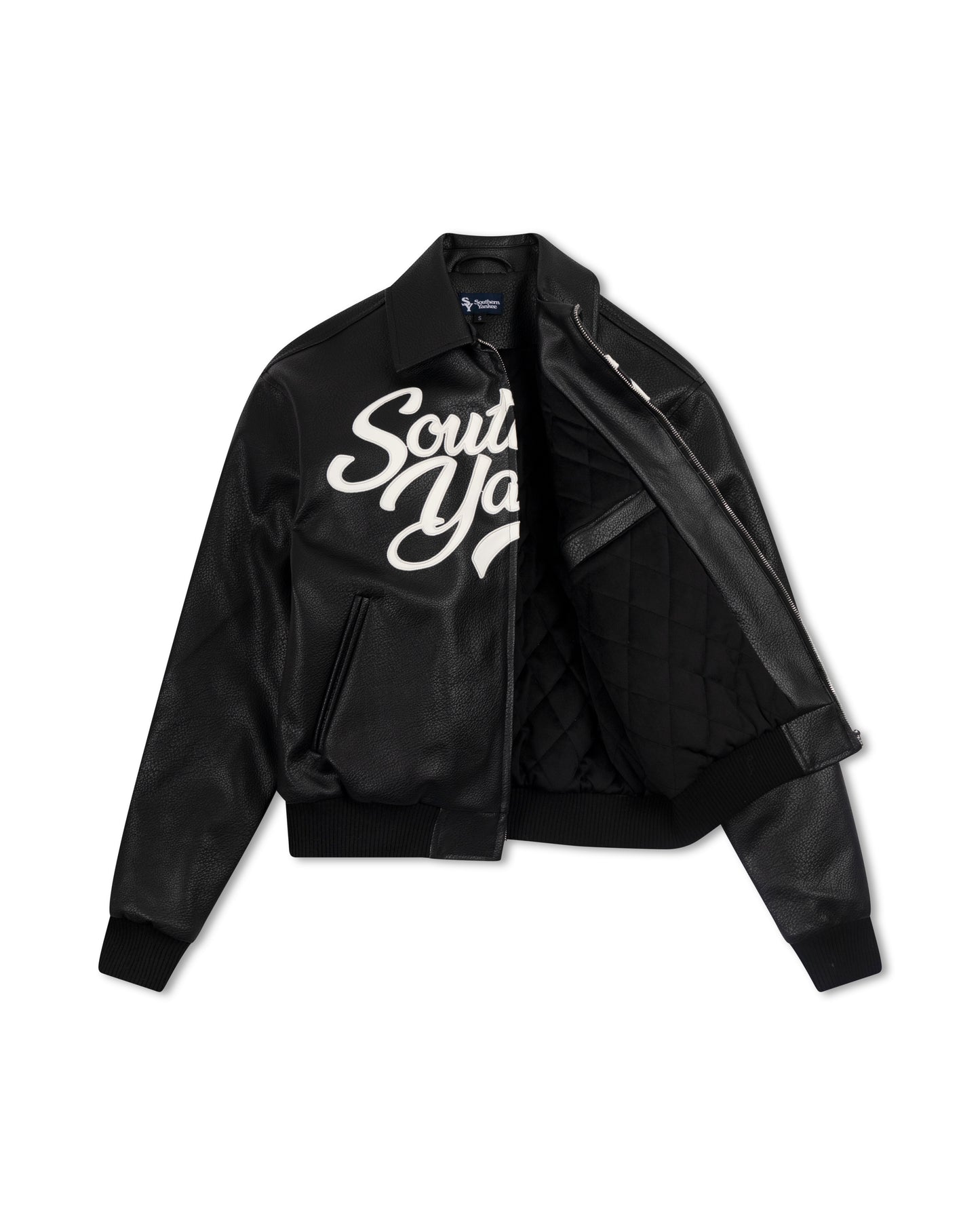 Southern Script Pebbled Leather Jacket
