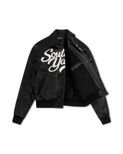 Southern Script Pebbled Leather Jacket