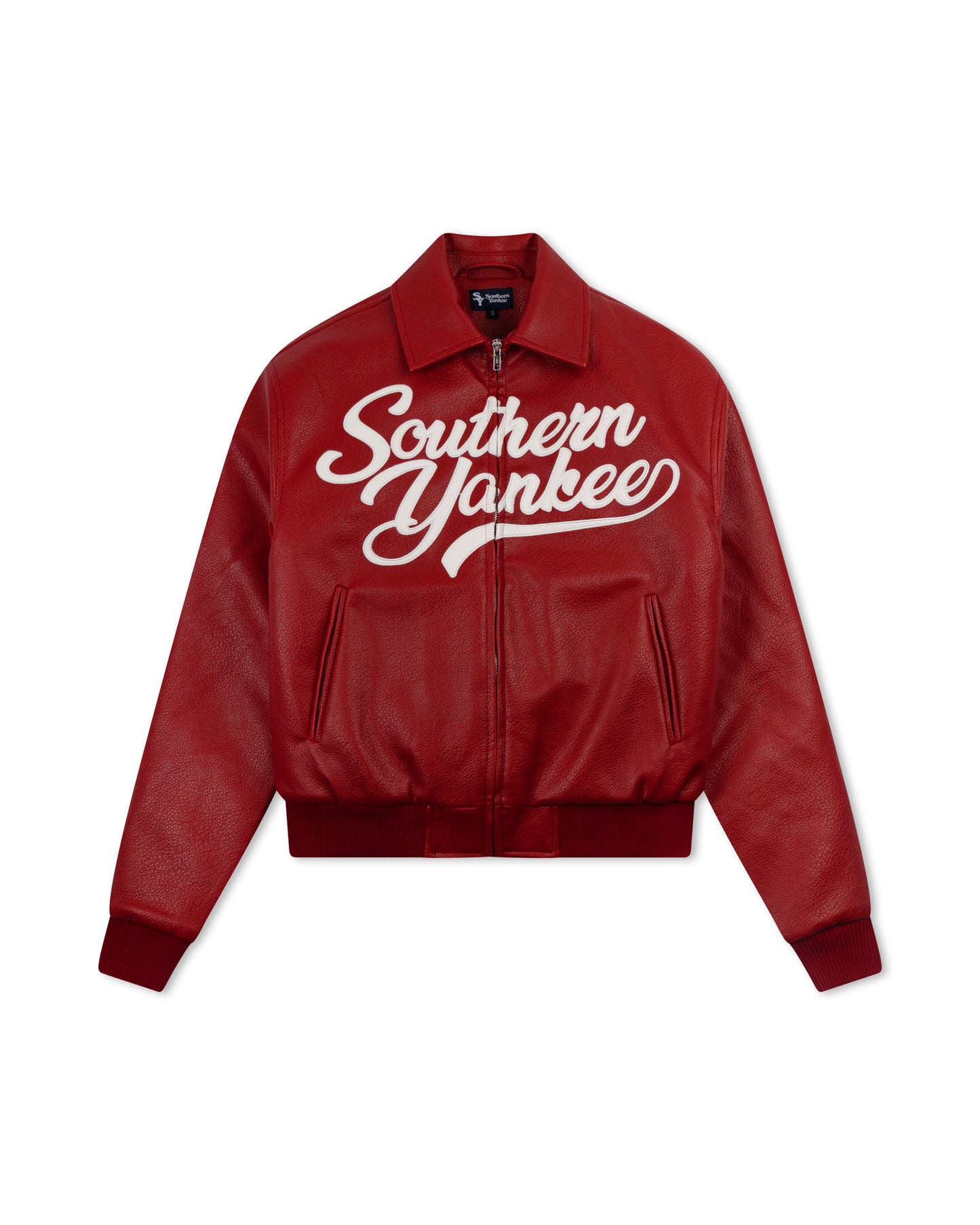 Southern Script Pebbled Leather Jacket