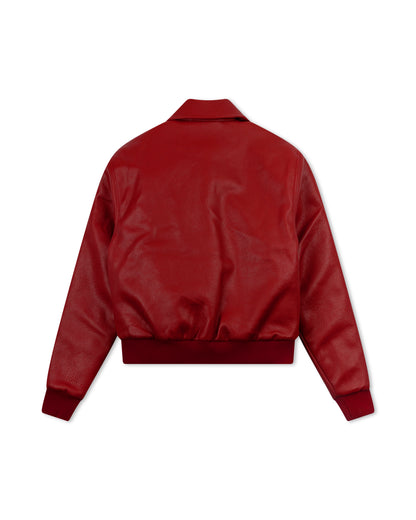 Southern Script Pebbled Leather Jacket